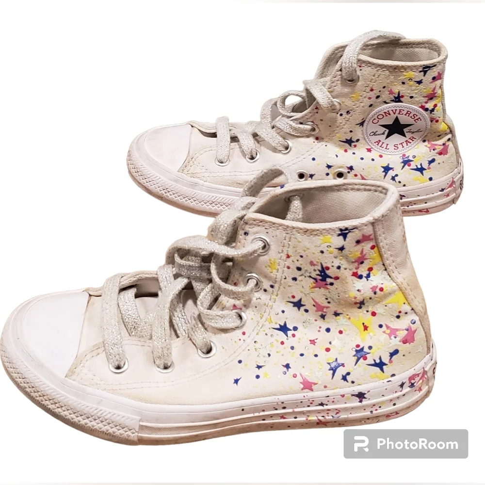 Converse Girls Chuck Taylor All Star Hi 366457F White Casual Shoes Sneakers 13